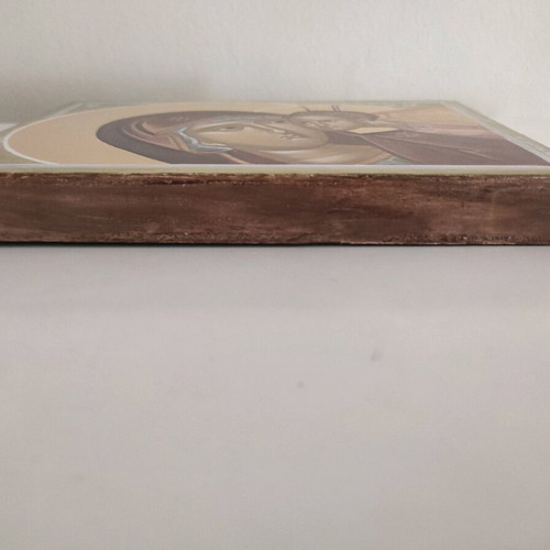 Icon of Virgin Mary with Baby Jesus new, handmade painting 20x15 cm