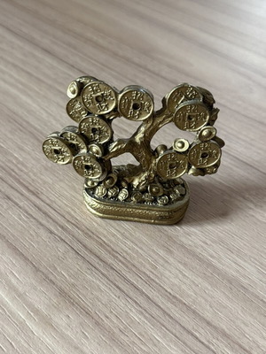 Feng Shui Money Tree με κινέζικα νομίσματα, χρυσαφί