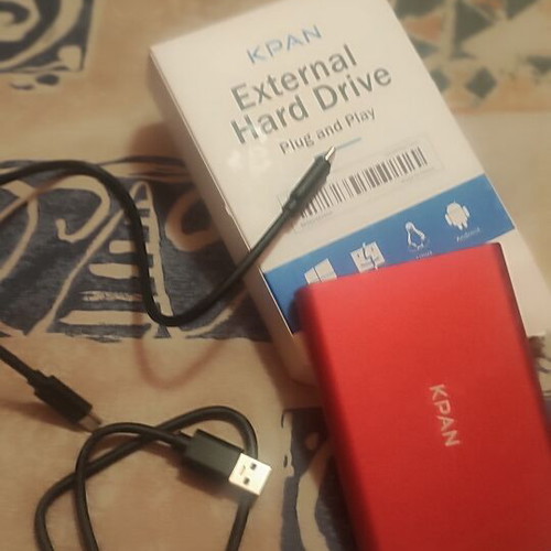 KPAN External Hard Drive 320 GB, red aluminum USB 3.0