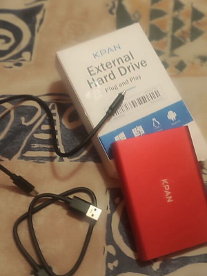 KPAN External Hard Drive 320 GB, red aluminum USB 3.0