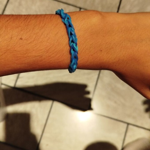 Plexi Flexi bracelets set of 2, handmade, new, blue and turquoise