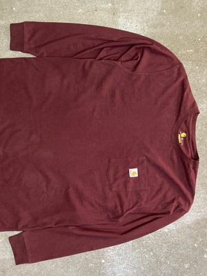 Carhartt Wip Y2k 2000s Long Sleeve T-Shirt XL Bordeaux Red