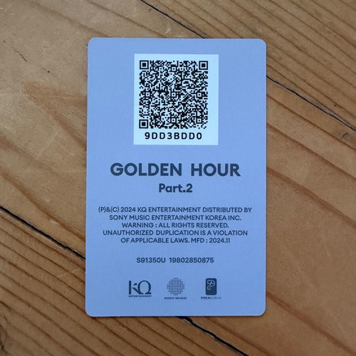 Ateez Yunho Golden Hour Part 2 Kpop photo card