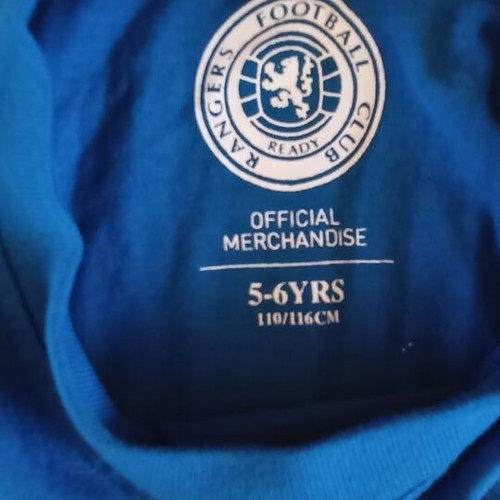 Rangers kids T shirt size 5-6 years blue new with tags