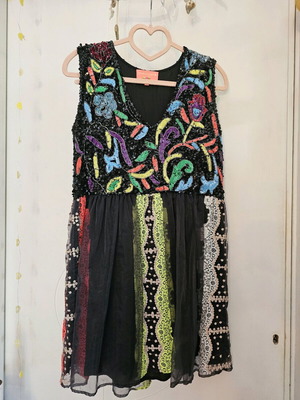 Manoush mini dress embroidered with colorful sequins, like new