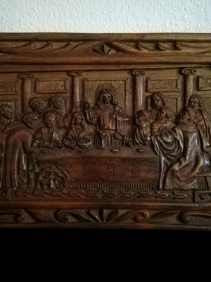 Woodcut The Last Supper handmade like new