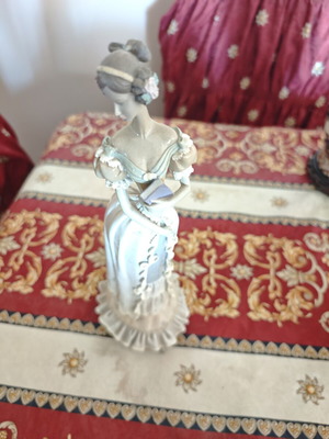 Porcelain statue of lady in Victorian style new