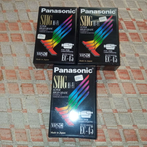 Panasonic SHG Hi-Fi EC-45 VHSC pack of 3 new