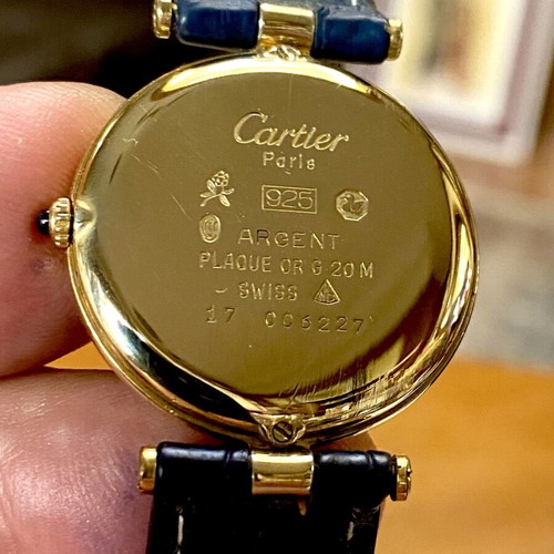 Ρολόι Cartier Paris γυναικείο μεταχειρισμένο, ασημένιο 925 με φύλλο χρυσού