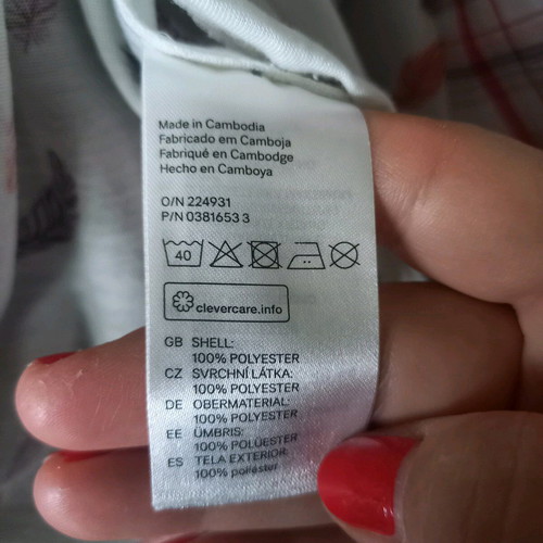 H&M strap top like new, white with feather print