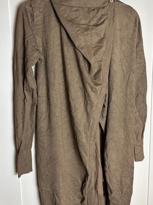 Zara knitted long cardigan beige brown medium like new