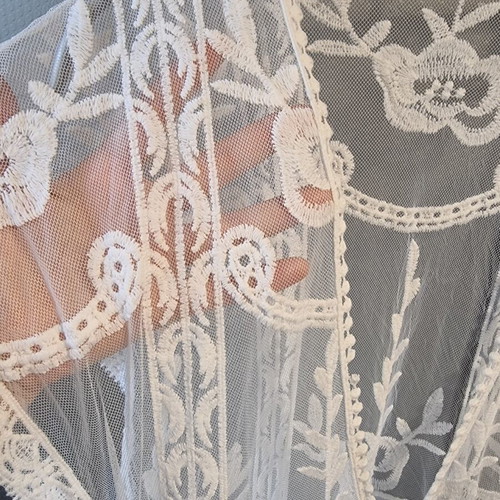 Reserved long transparent kimono caftan white like new L-XL