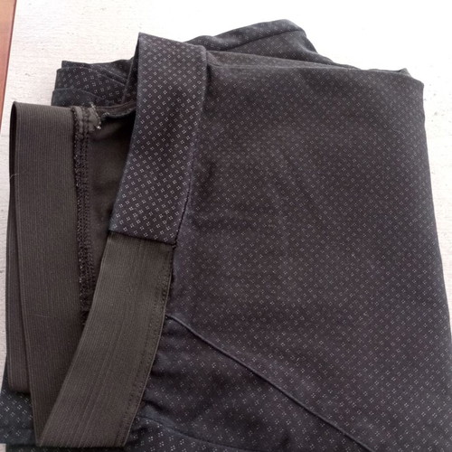 Blue pants with subtle geometric pattern and elastic waist, size L