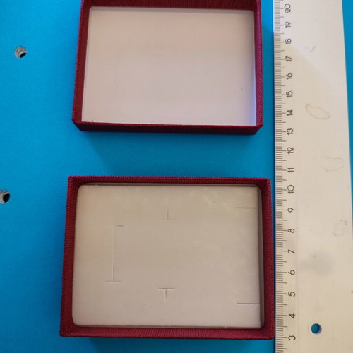 Jewelry box burgundy canvas new