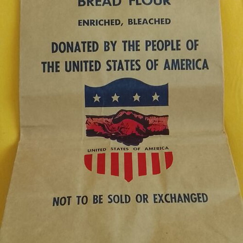 Marshall Plan paper packaging for flour, 1950s