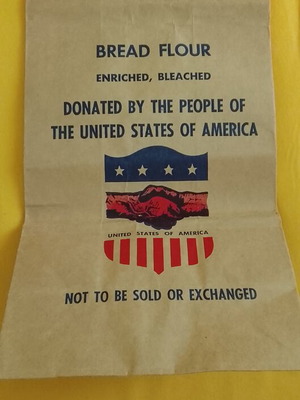 Marshall Plan paper packaging for flour, 1950s
