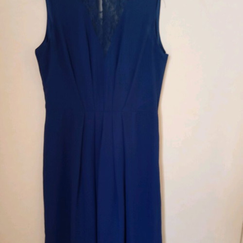 Dress new blue with lace on bust and back, side zipper size M