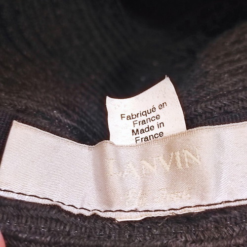 Lanvin bucket hat like new, large black with blue bow