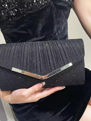 Evening handbag new with silver details, black