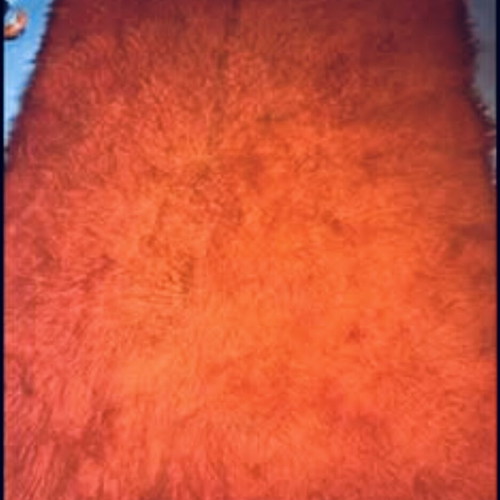 Handmade full-wool loom flokati like new, orange