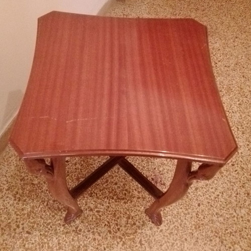 Wooden carved vintage coffee table used