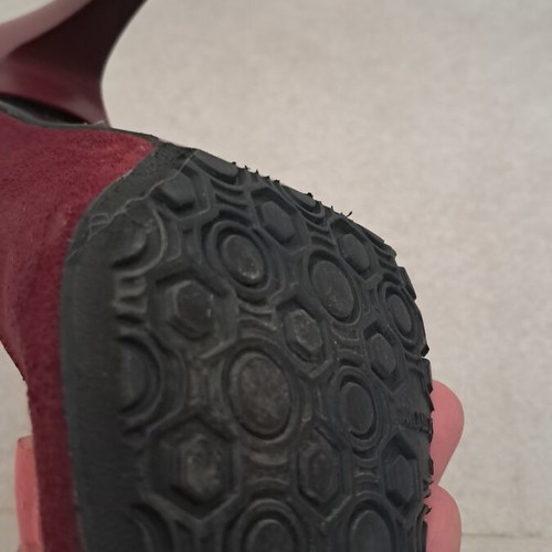 Burgundy pumps used, Greek made with leather insole