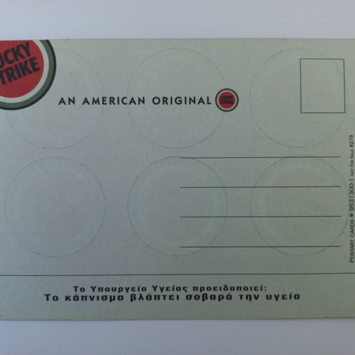 Lucky Strike collectible postcard set of 3 like new, 00's decade