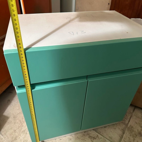 Cabinet with Drawer and Double Doors turquoise like new