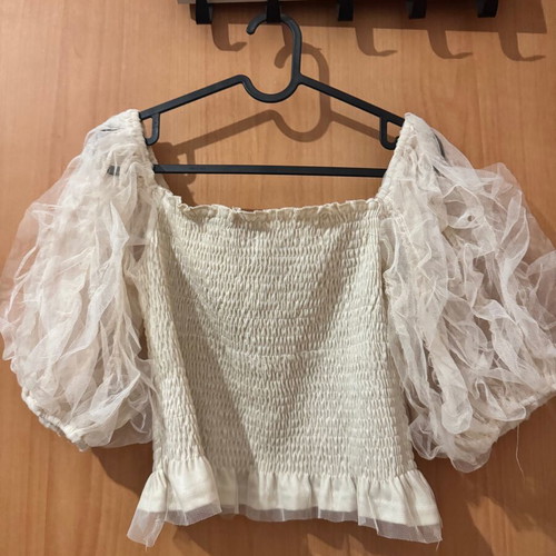 Ecru tulle top used Celestino size M, beige
