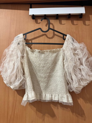 Ecru tulle top used Celestino size M, beige