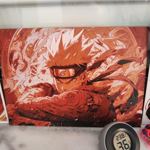 2D poster Naruto Red flames Anime like new