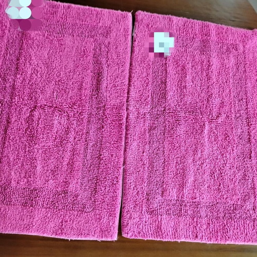 Anti-slip bath mats new, pure cotton, fuchsia color