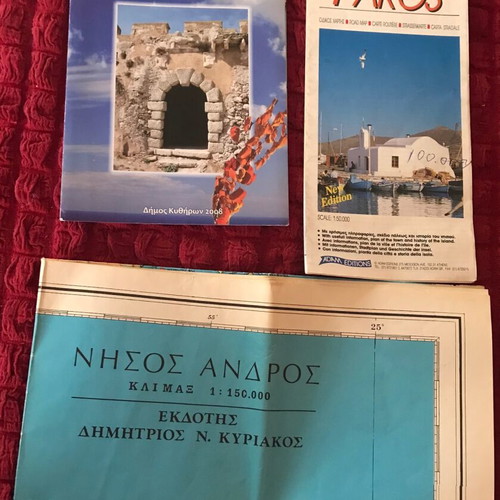 Maps of Greece and islands like new, tourist and cultural