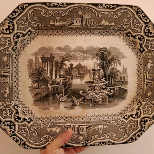 Athens vintage platter by W. Adams & Sons, like new