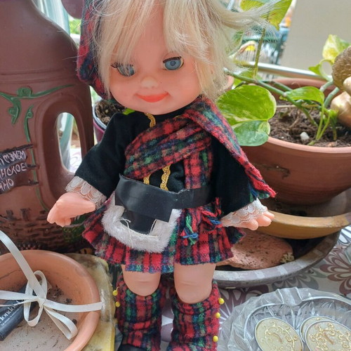 Scottish vintage doll 0.35 height like new