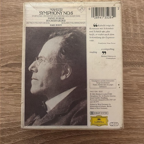 Mahler Symphony No. 6 & Rückert-Lieder 2MC Box Set like new