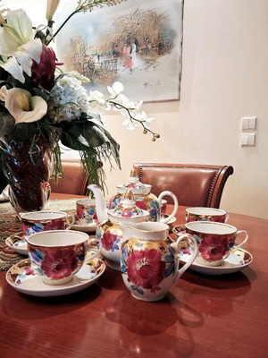Σετ Τσαγιού Dulevo Porcelain Κόκκινη Παπαρούνα Vintage 1960-70 Καινούργιο
