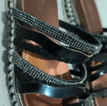Bozikis summer platform sandals with decorated sole, black, size 38