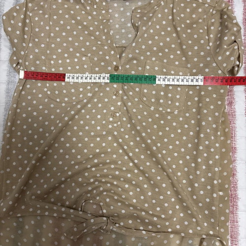 French Laundry women's polka dot shirt with knot, size M