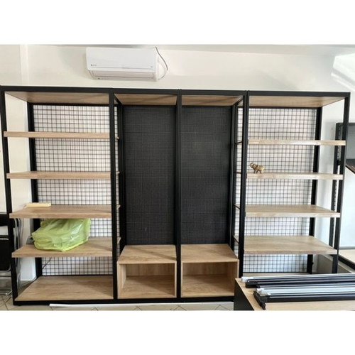 Metal Wall Composition like new, perforated sheet furniture and reinforced shelves