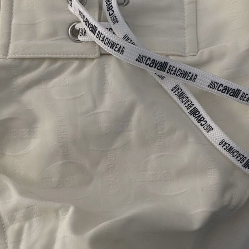 Just Cavalli men's swimwear M new, white, elastic fabric with logo