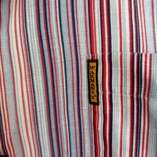 Armani Jeans linen shirt colorful striped size L like new