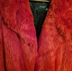 MAT fashion. Κόκκινη οικολογικη γούνα,  one size.