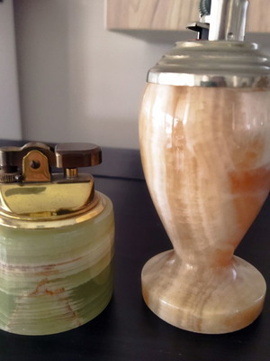 Vintage table lighters set from onyx, like new