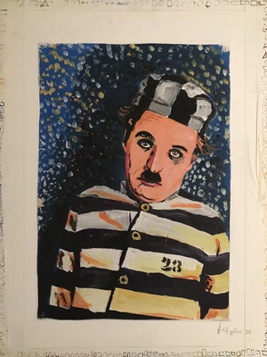 Painting Grigoris Psarakos like new, oil on wood with handmade frame