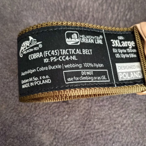 Helikon Cobra Tactical Belt FC45 new, size 3 XXL
