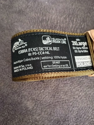 Helikon Cobra Tactical Belt FC45 new, size 3 XXL
