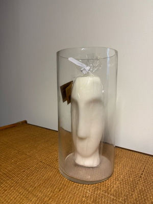 Glass vase with white candle new