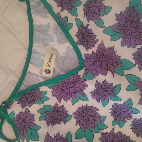Karavan Tati dress like new, one size, with belt, green and purple