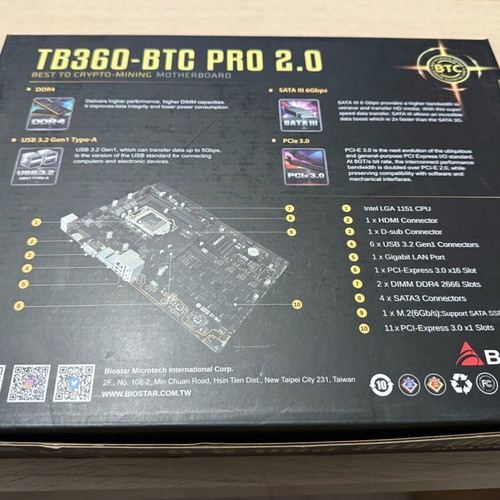 Biostar TB360-BTC Pro 2.0 New motherboard for 8th and 9th gen processors